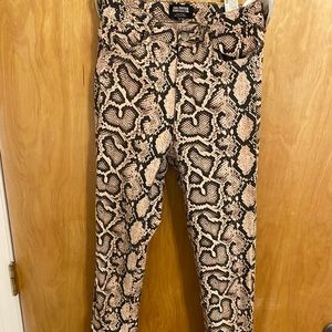 ZARA Snakeskin Skinny Pants